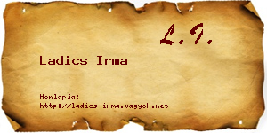 Ladics Irma névjegykártya